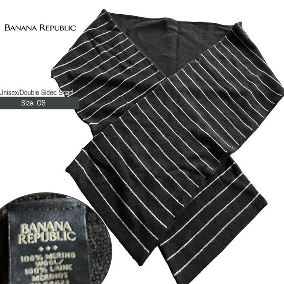 NWOT: Banana Republic Unisex 100% Merino Wool Striped Scarf - Picture 1 of 7